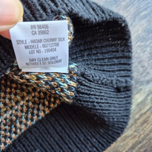 Theory Hadar Chunky Silk Sweater Crew Neck Multcolor Linen Silk Cotton - Picture 10 of 13